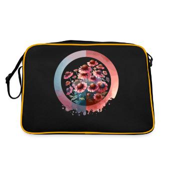 Helenium gezeichnet - Retro Tasche - Schwarz/Gold - Hinten