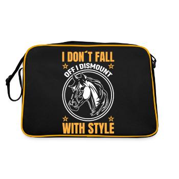 Je ne tombe pas, je descends de cheval avec style - Sac Retro - noir/or - Dos