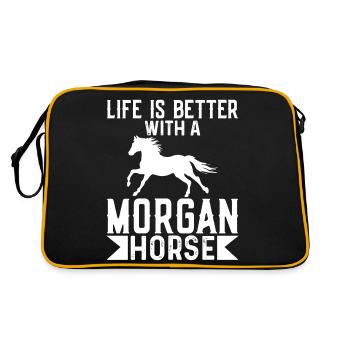 La vie est plus belle avec un cheval Morgan - Sac Retro - noir/or - Dos