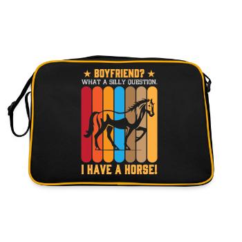 Petit ami? Quelle question idiote. J’ai un cheval ! - Sac Retro - noir/or - Dos