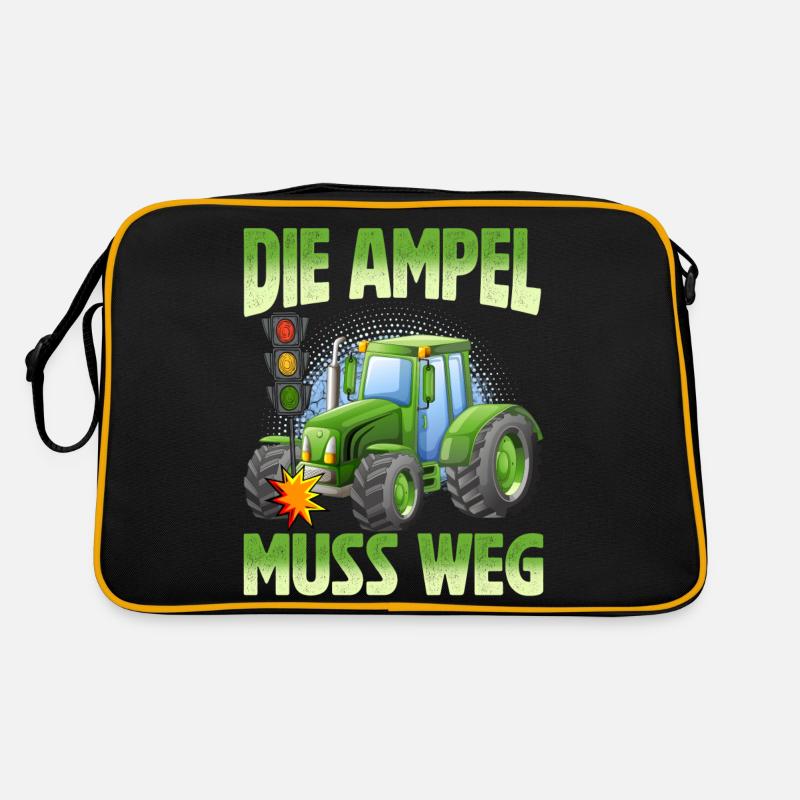 Die Ampel muss weg! Traktor rammt Ampel Retro Tasche