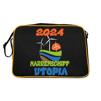 Narrenschiff Utopia, 2024 - Retro Tasche - Schwarz/Gold - Hinten