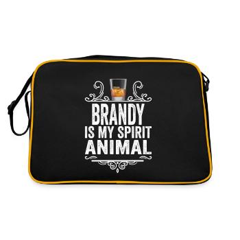 Brandy Is My Spirit Animal T-Shirt Funny Drinking - Retro Bag - black/gold - Back