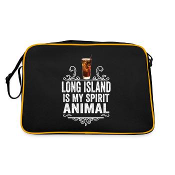 Long Island Eistee ist mein Krafttier Lustig - Retro Tasche - Schwarz/Gold - Hinten