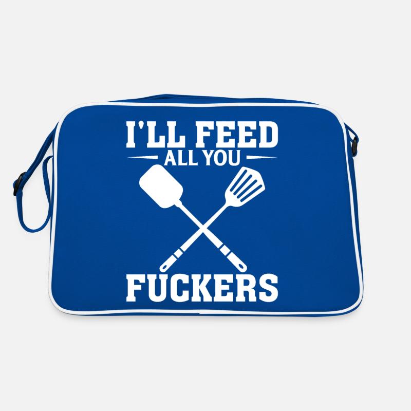 Ich werde euch Arschlöcher füttern Retro Tasche