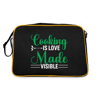 Cuisiner, c’est l’amour rendu visible - Sac Retro - noir/or - Dos