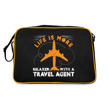 Life Is More Relaxed With A Travel Agent vacation - Retro Tasche - Schwarz/Gold - Hinten