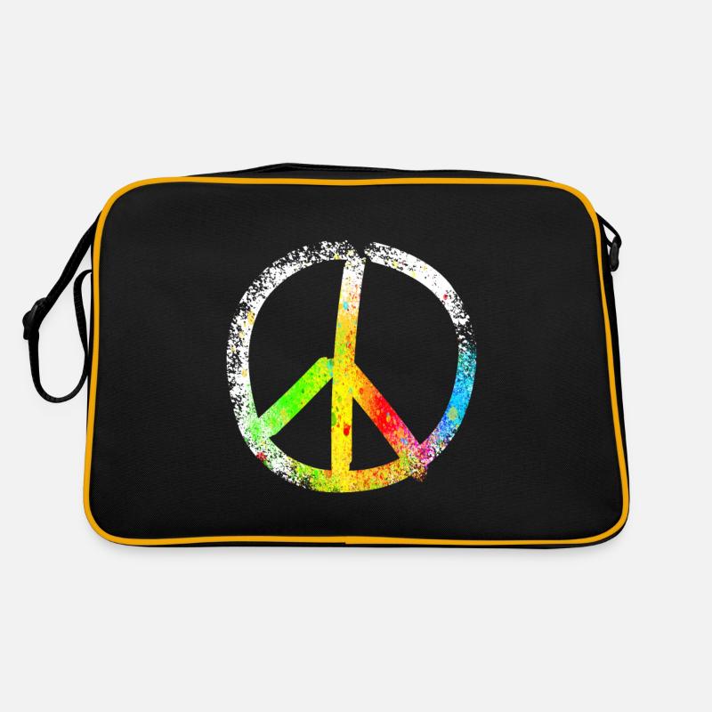 peace sign speckled 02 Retro Tasche