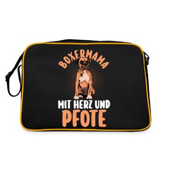Chien Boxer Allemand - Sac Retro - noir/or - Dos