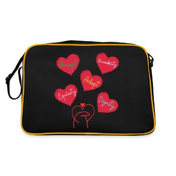 Teacher Valentine's Day Shirt Positive Affirmation - Retro Bag - black/gold - Back
