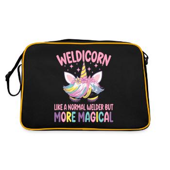 Weldicorn soudage comme un cadeau de fille soudeuse normale - Sac Retro - noir/or - Dos