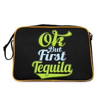OK But First Tequila Lover T-Shirt Funny Alcohol - Retro Bag - black/gold - Back
