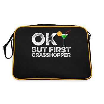 OK But First Grasshopper Funny Mint Cocktail Wine - Retro Bag - black/gold - Back
