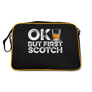 OK But First Scotch T-Shirt Funny Whiskey Drunk - Retro Bag - black/gold - Back