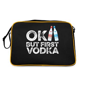 OK But First Vodka T-Shirt Funny Drinking Cool - Retro Bag - black/gold - Back