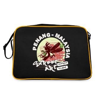 Mücke Graffiti - Retro Tasche - Schwarz/Gold - Hinten