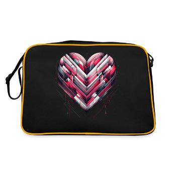 Futuristic Heart - Retro Bag - black/gold - Back