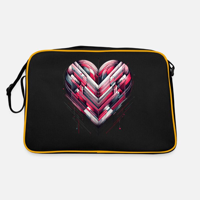 Futuristisches Herz Retro Tasche