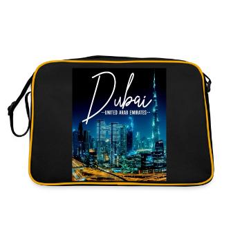 Dubai Skyline UAE Souvenir - Retro Bag - black/gold - Back