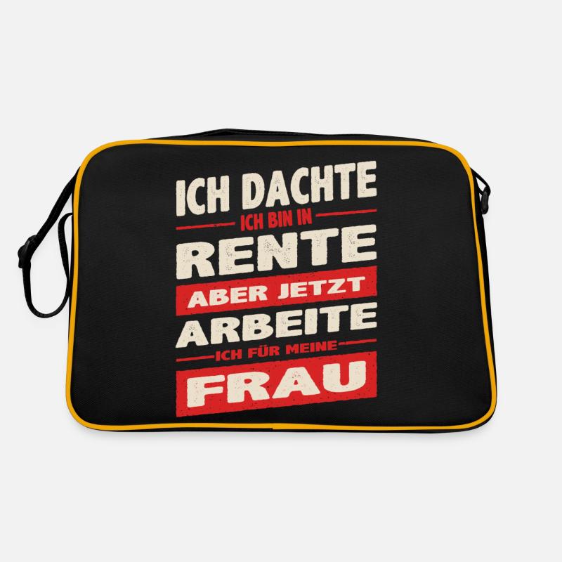 Thought I'm retired now I work for - Retro Bag - black/gold