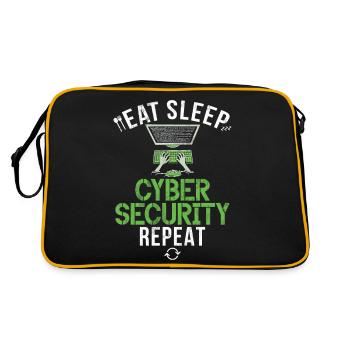 Cyber-sicherheits-hacker-hacking - Retro Tasche - Schwarz/Gold - Hinten