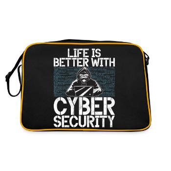 Cyber-sicherheits-hacker-hacking - Retro Tasche - Schwarz/Gold - Hinten