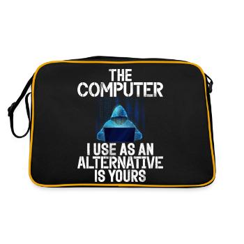 Cyber-sicherheits-hacker-hacking - Retro Tasche - Schwarz/Gold - Hinten