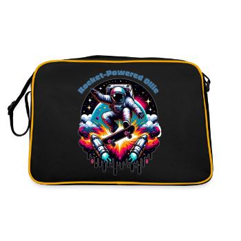 Rocket Powered Ollie - Retro Tasche - Schwarz/Gold - Hinten