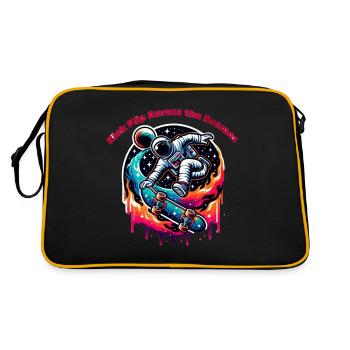 Kick Flip Across the Cosmos - Retro Tasche - Schwarz/Gold - Hinten