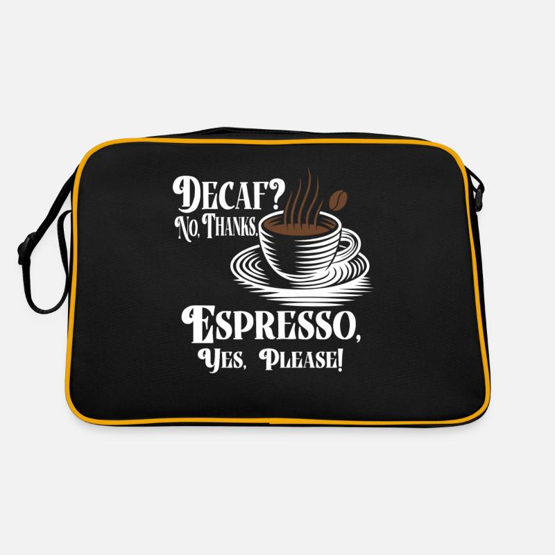 Koffeinfrei, Nein Danke. Espresso, Ja Bitte! - Retro Tasche