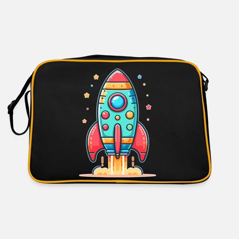 childishly designed rocket Retro Bag