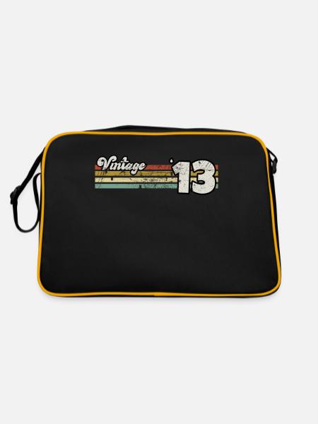 Rétro Anniversaire Né En 2013 Slogan Phrase Citation - Sac Retro - noir/or - Dos