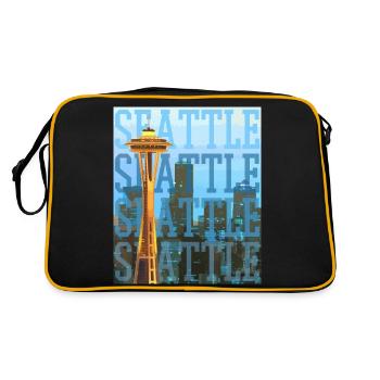 Cadeau Souvenir de Seattle Washington - Sac Retro - noir/or - Dos