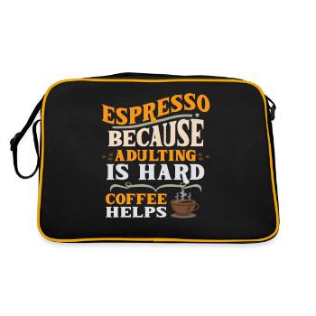 Espresso parce que grandir est difficile - Café - Sac Retro - noir/or - Dos