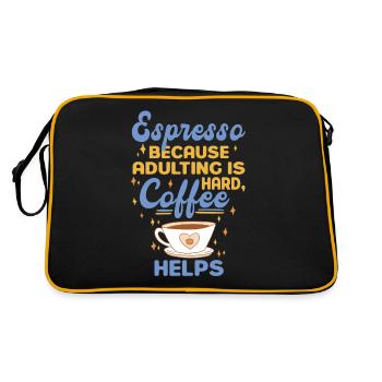 Espresso parce que grandir est difficile - Café - Sac Retro - noir/or - Dos