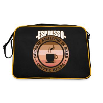 Espresso parce que grandir est difficile - Café - Sac Retro - noir/or - Dos