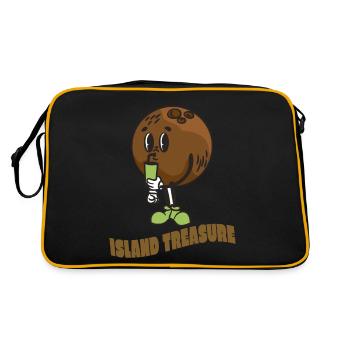 Coconut Lover Juice Beach Tropical Summer - Retro Tasche - Schwarz/Gold - Hinten
