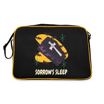Death Coffin Goth Casket Spooky Halloween Vampires - Retro Tasche - Schwarz/Gold - Hinten