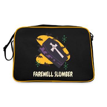 Death Coffin Goth Casket Spooky Halloween Vampires - Retro Tasche - Schwarz/Gold - Hinten