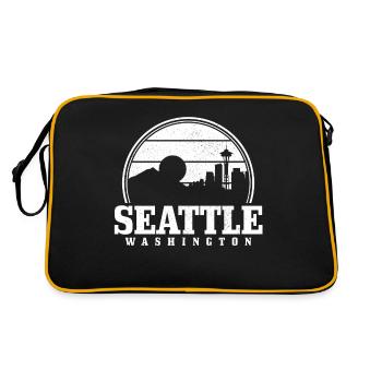 Cadeau Souvenir de Seattle Washington - Sac Retro - noir/or - Dos