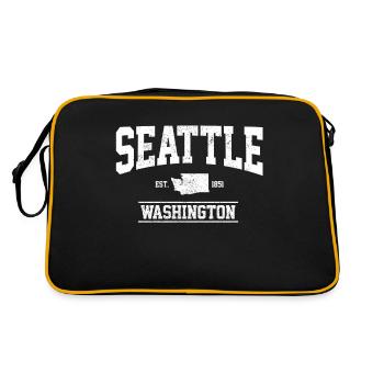 Cadeau souvenir Seattle Washington - Sac Retro - noir/or - Dos