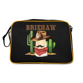Brie Cheese Cowboy Briehaw Yeehaw Cowgirls Drôles - Sac Retro - noir/or - Dos