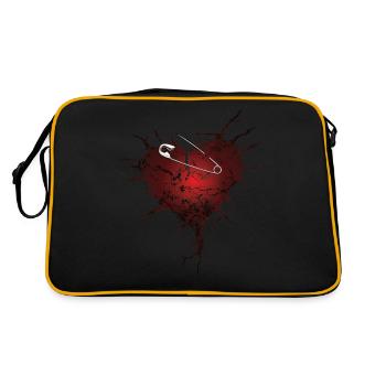 Cracks coeur et épingles à nourrice cadeau - Sac Retro - noir/or - Dos