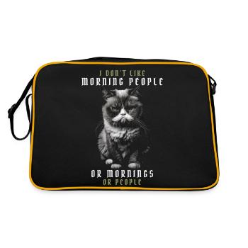 Je n’aime pas les gens du matin ou les matins ou les gens - Sac Retro - noir/or - Dos