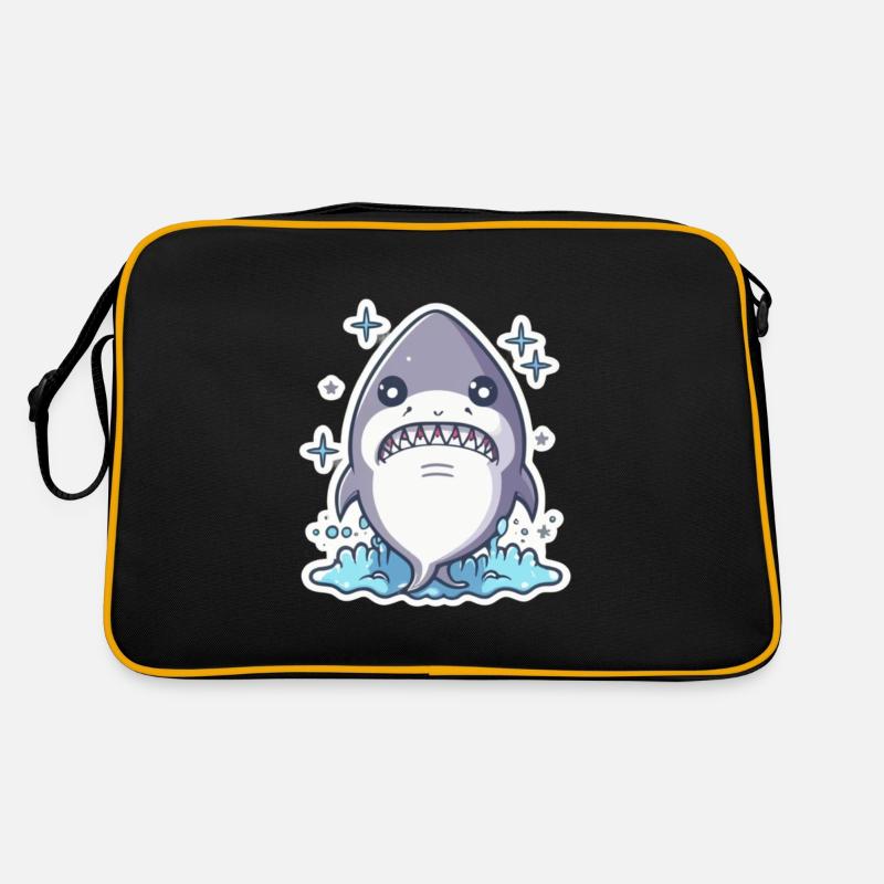 Shark Lover - Retro Bag - black/gold