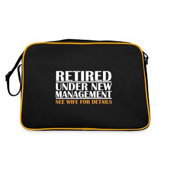 Pensioniert unter neuer Leitung Siehe Ehefrau für Details - Retro Tasche - Schwarz/Gold - Hinten