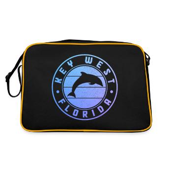 Key West Florida Souvenir USA - Retro Tasche - Schwarz/Gold - Hinten