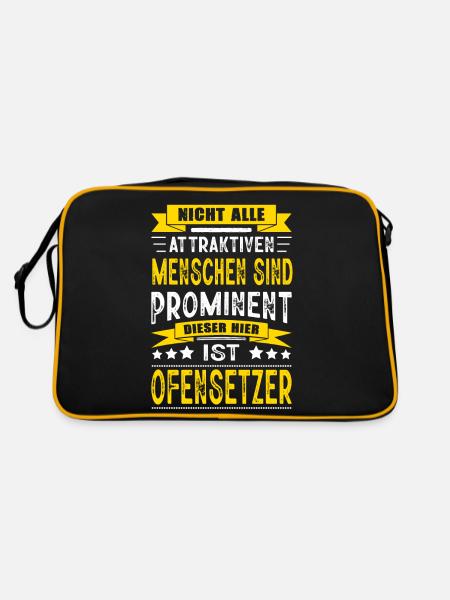 Nicht Alle Menschen Sind Prominent Ofensetzer - Retro Tasche - Schwarz/Gold - Hinten