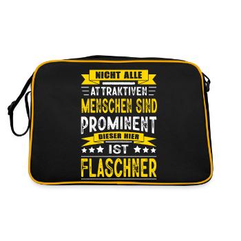 Nicht Alle Menschen Sind Prominent Flaschner - Retro Tasche - Schwarz/Gold - Hinten