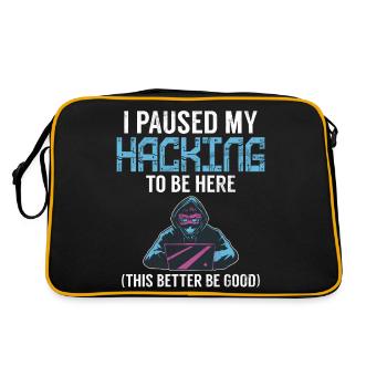 Cyber-sicherheits-hacker-hacking - Retro Tasche - Schwarz/Gold - Hinten
